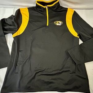 Missouri Tigers Mizzou Logo Black 1/4 Zipper Pullover Shirt Mens